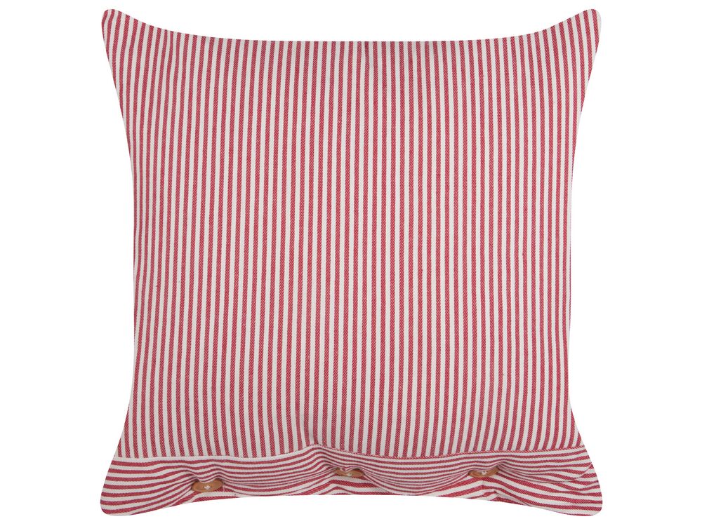Throw Cushion AALITA 45 x 45 cm Cotton Red Striped