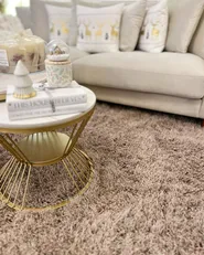 Alfombra de pelo largo CIDE Beige 140 x 200 cm_983244