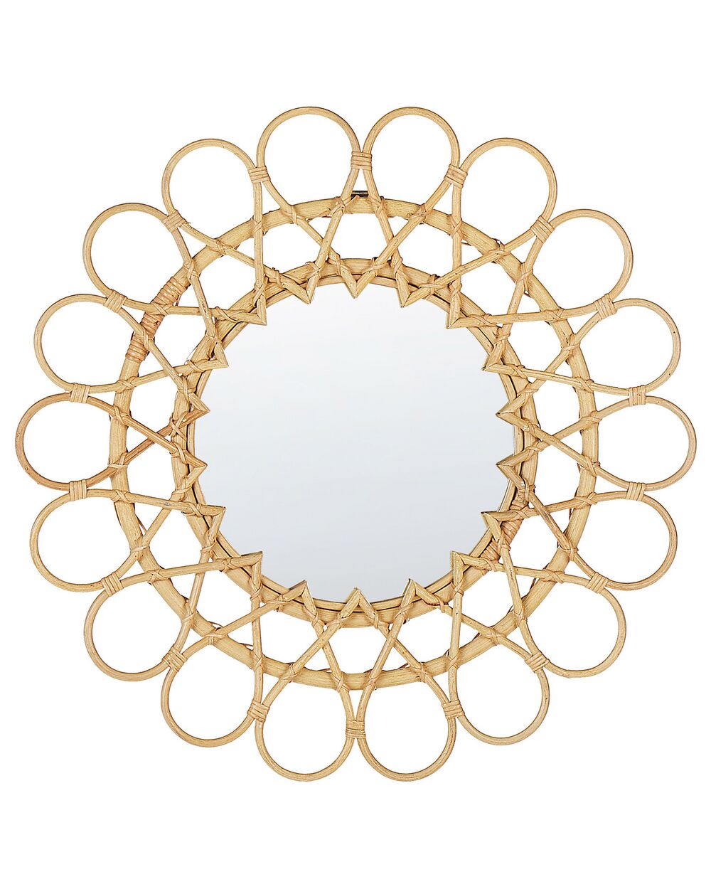 Wall Mirror BABAI 60 cm 60 cm Rattan Natural
