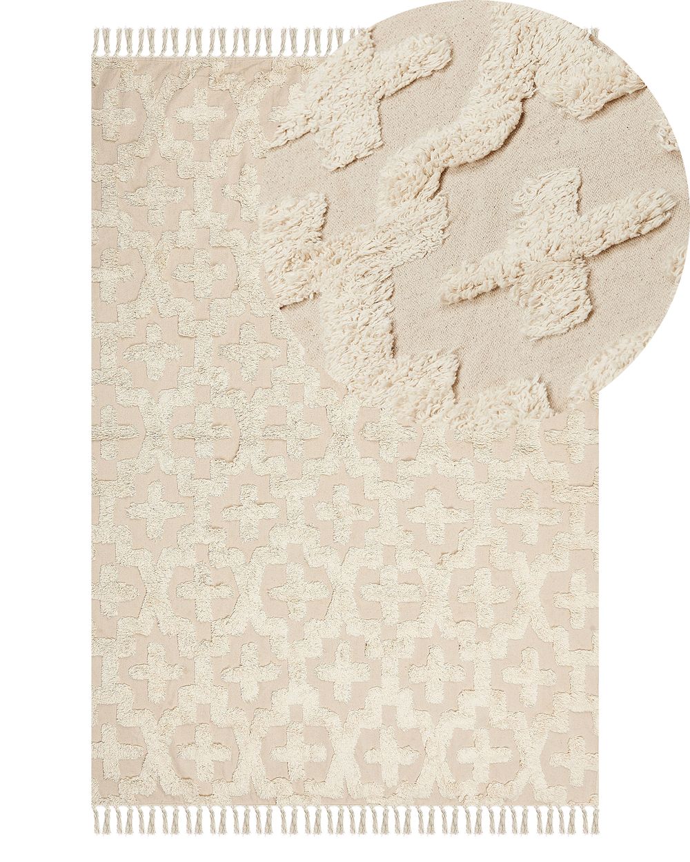 Dywan ITANAGAR Beżowy 140 x 200 cm Bawełna