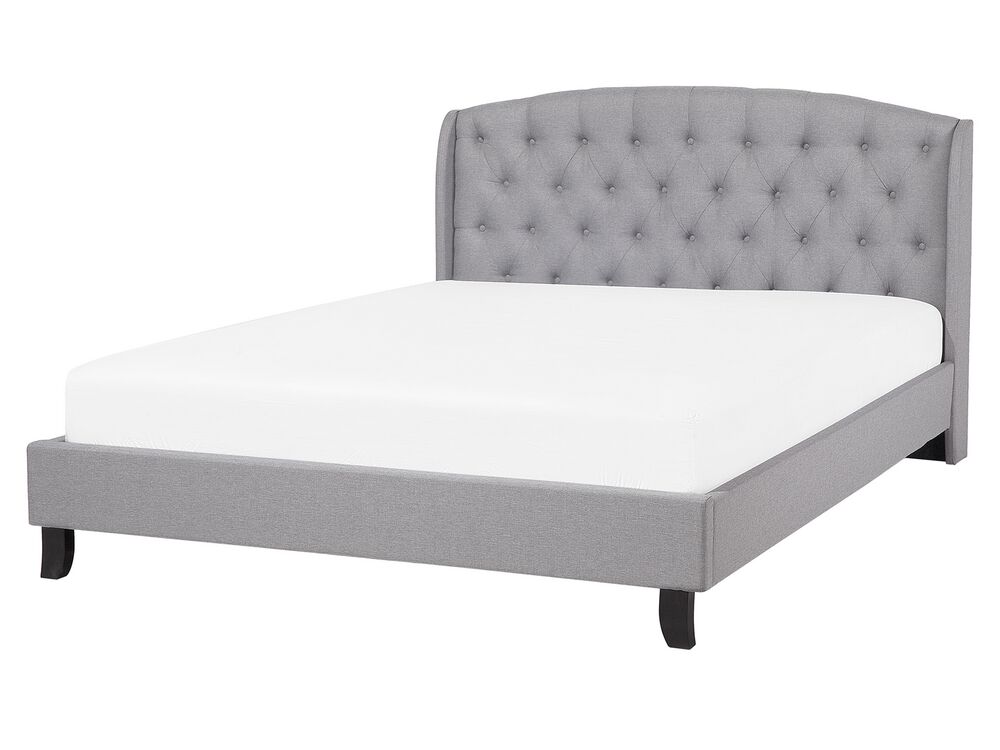 Letto Tessuto BORDEAUX 160 x 200 cm Grigio chiaro