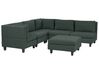 5 Seater Right Hand Modular Fabric Corner Sofa with Ottoman Dark Green UNSTAD_925513