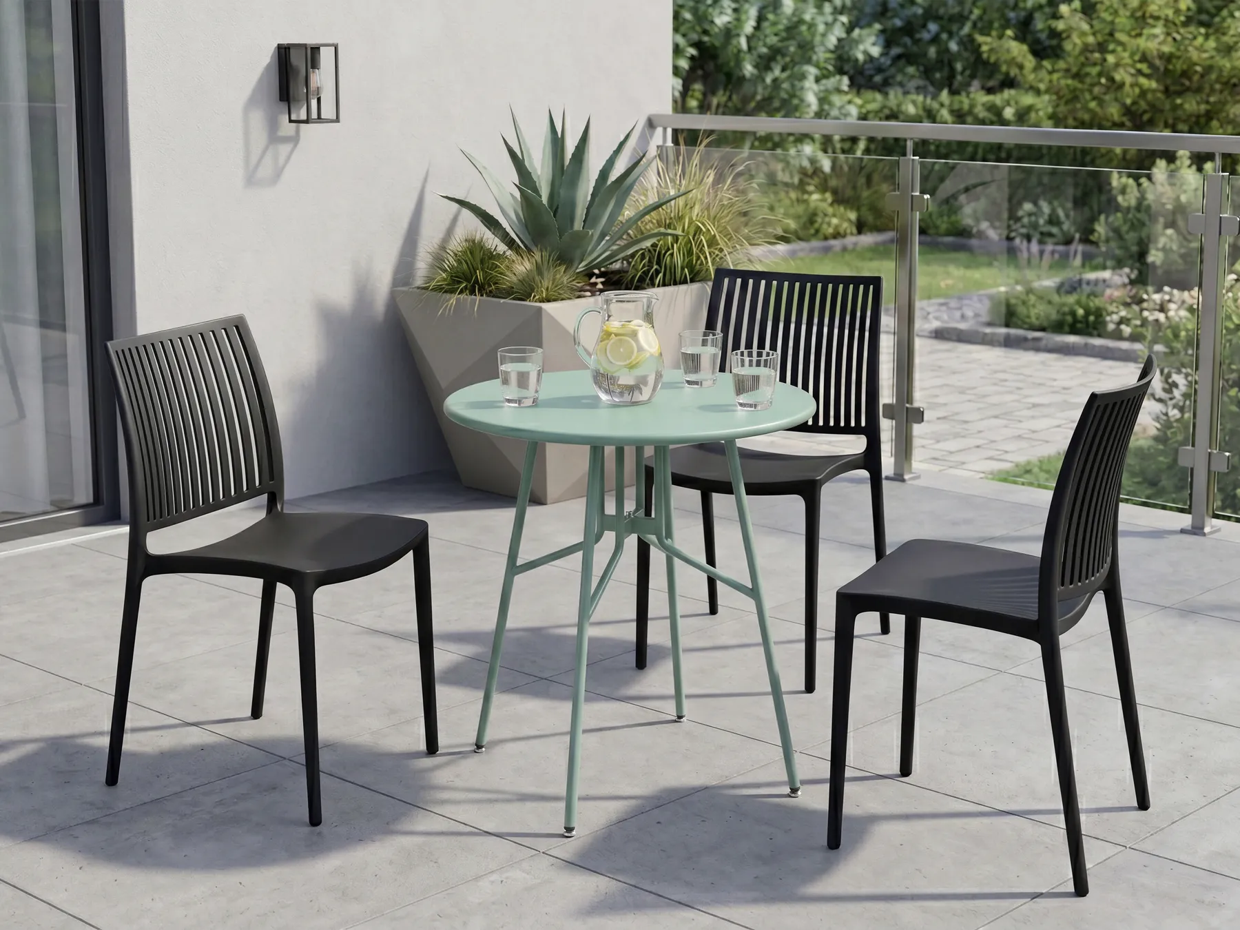 Bistro Table TALTAL 64 cm 64 cm Metal Light Green_993406