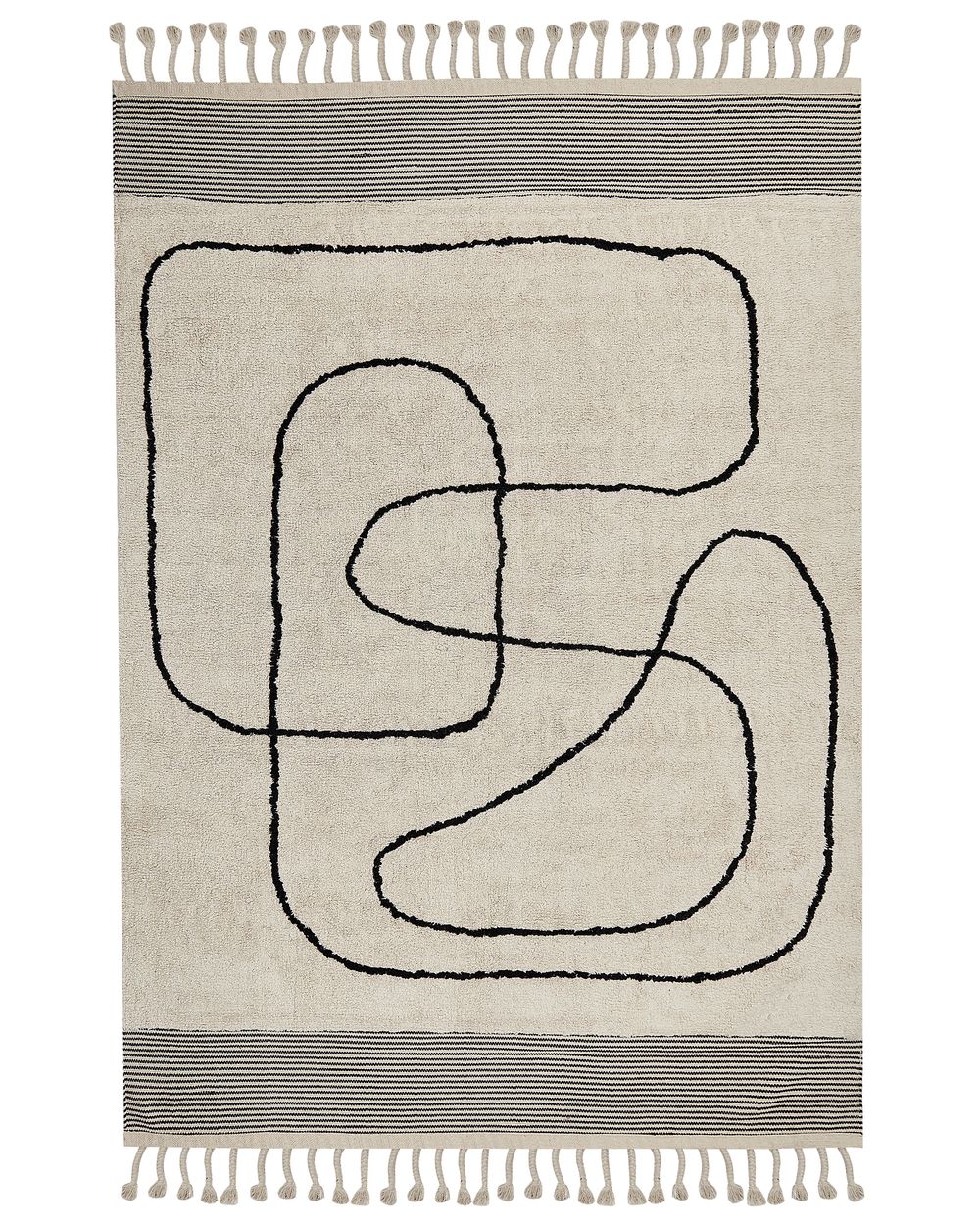 Tappeto DOKUZ Beige 160 x 230 cm Cotone