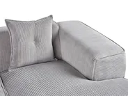 Corner Sofa 3 Seater DOLVA Corduroy Light Grey Left Hand_946080