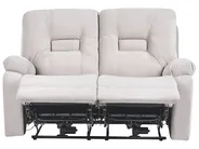 Electric Recliner Living Room Set 6 Seater BERGEN with USB Port Velvet Light Beige_1064826