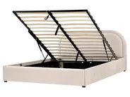 Ottoman Bed QUILLIEN Chenille Light Beige 160 x 200 cm (EU King Size)_989520