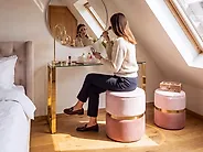 Set of 2 Storage Pouffes WICHITA Velvet Pink_1154894