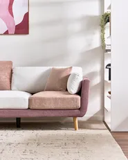 Living Room Set 4 Seater BOLGA Fabric Pink_1076176