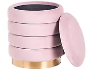 Set di 2 pouf contenitore GARLAND Velluto Rosa_772411