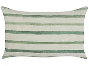 Set of 2 Decorative Cushions KAFRA 30 x 50 cm Green Striped_902161
