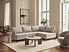 Corner Sofa Bed KOGE with Storage Fabric Beige Left Hand