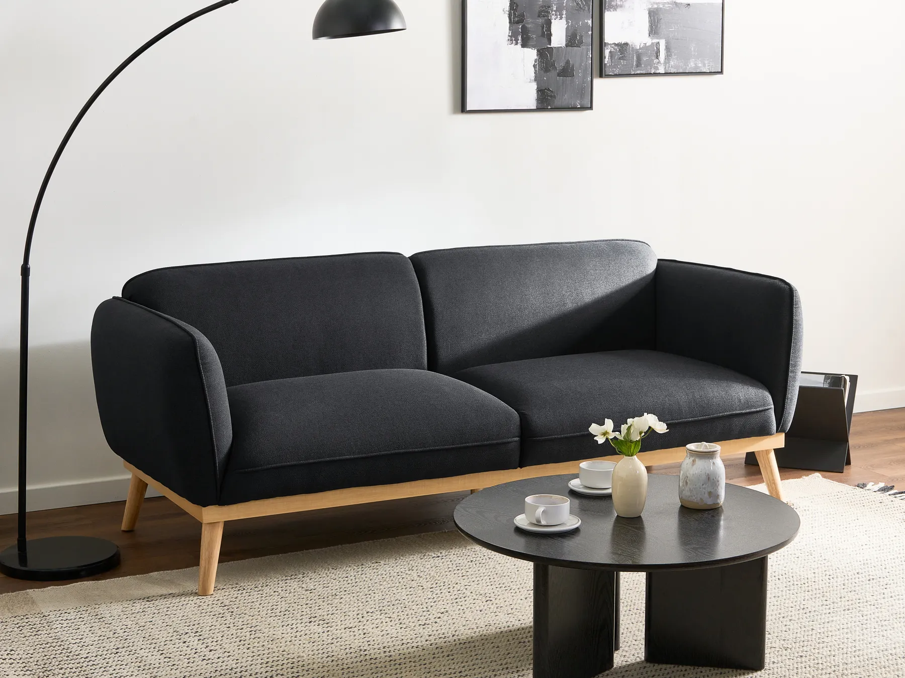 Sofa 3 Seater LJUNG Fabric Black_1076471