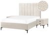 3 Piece Bedroom Set Boucle EU Double Size Off-White SEZANNE_939750