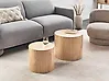 Set of 2 Coffee Tables MANTI Light Brown
