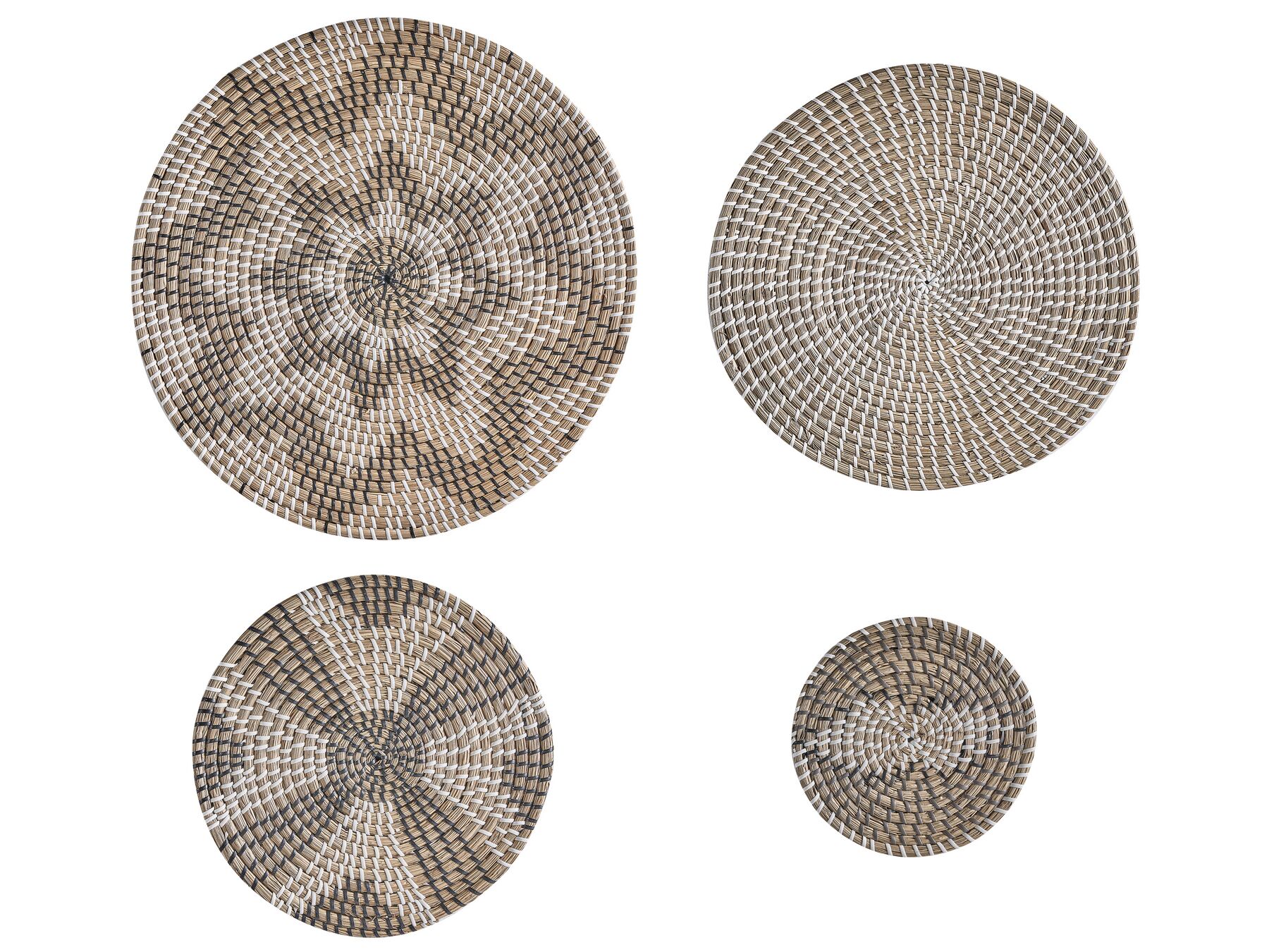 Sada 4 nástenných dekorácií z morskej trávy prírodná LAOCAI_885741
