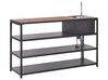 Outdoor Kitchen Set with Bar Table and Sink Black and Light Wood AVETRANA_933474