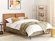 Letto Pelle sintetica LIMANTON 140 x 200 cm Marrone dorato_1182878