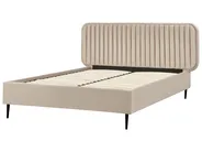 Bett mit Lattenrost Samtstoff BRIN 140 x 200 cm Taupe_942102