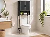 Mosógép/WC fölé helyezhető szekrény OKARCHE 63 cm Bambusz Fekete