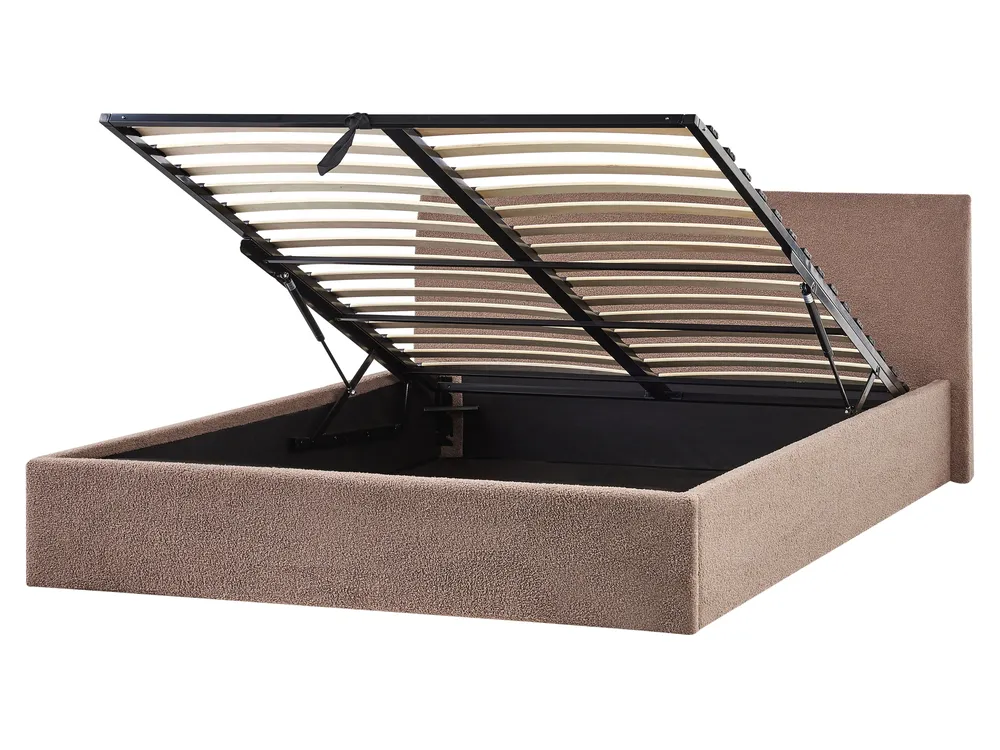 Ottoman Bed ORBEY Boucle Brown 160 x 200 cm (EU King Size)_982017