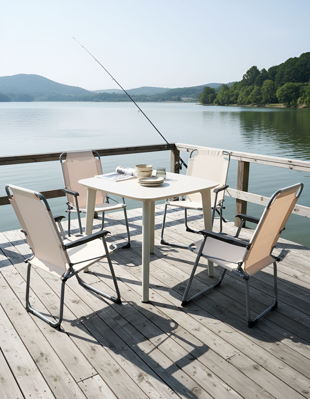 Set de 4 scaune de grădină GALATSI Pliabil Metal Bej