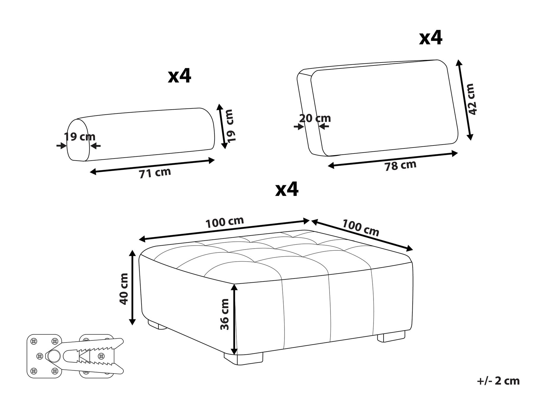 Modular Fabric Sofa Set Beige TIBRO_825933 Modular Fabric Sofa Set Beige TIBRO_825933