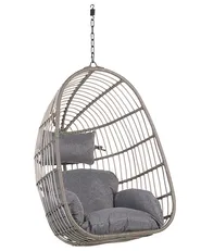 Hanging Chair with Stand CASOLI PE Rattan Grey_763753