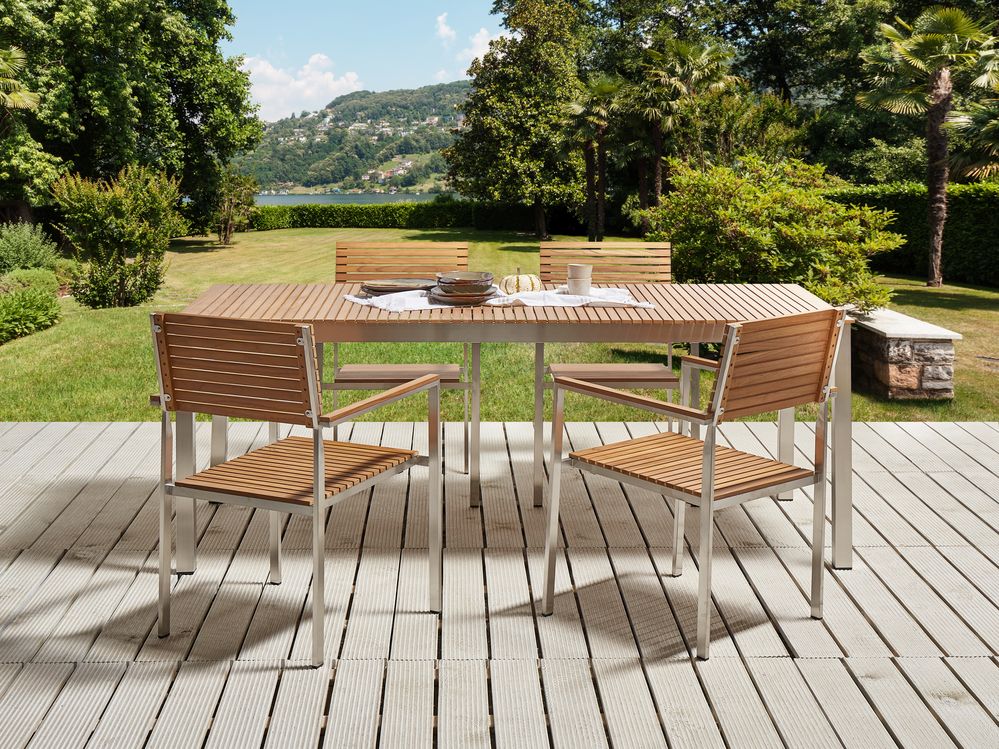 Gartentisch VIAREGGIO 200 cm 90 cm zertifiziertes Teakholz Braun