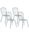 Sada 4 kovových zahradních židlí světle modrá CALVI_815607