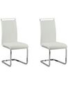 Set of 2 Faux Leather Dining Chairs White GREEDIN_790042