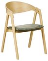 Lot de 2 chaises de salle à manger en bois clair et vert YUBA_934236