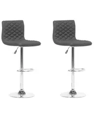 Set of 2 Bar Chairs ORLANDO Swivel Black_685466