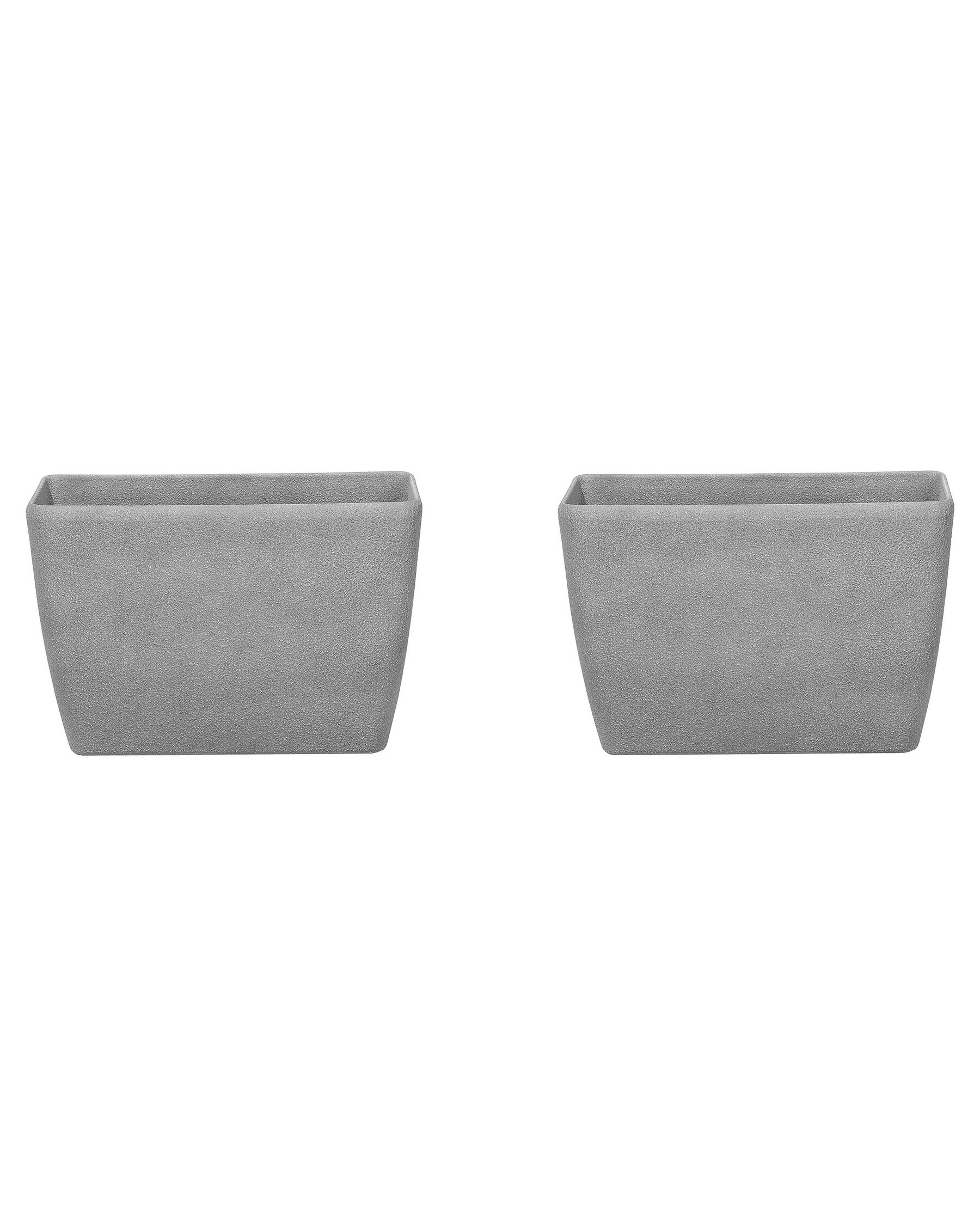 Set di 2 vasi polvere di pietra grigio chiaro 60 x 27 cm BARIS_841374