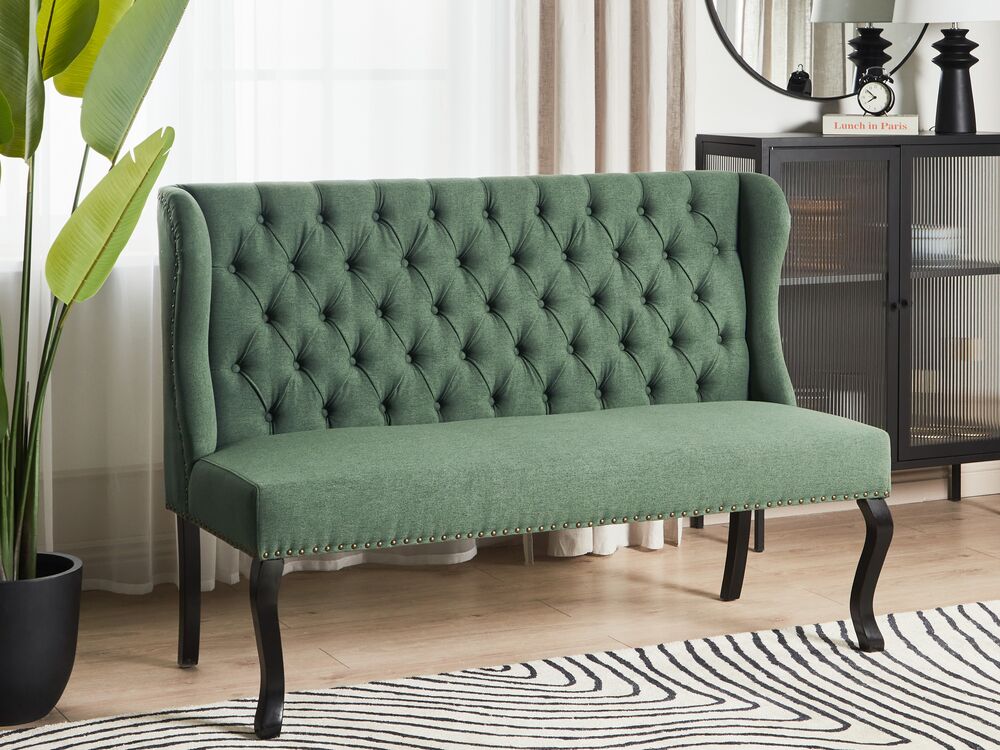 2 Seater Fabric Kitchen Sofa Green TORSBY Beliani