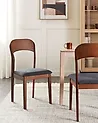 Set of 2 Dining Chairs ALVIN Wood Dark Brown