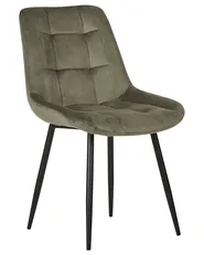 Set of 2 Dining Chairs MELROSE Velvet Olive Green_901911