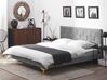 Zamatová posteľ 140 x 200 cm sivá LIMOUX_767413
