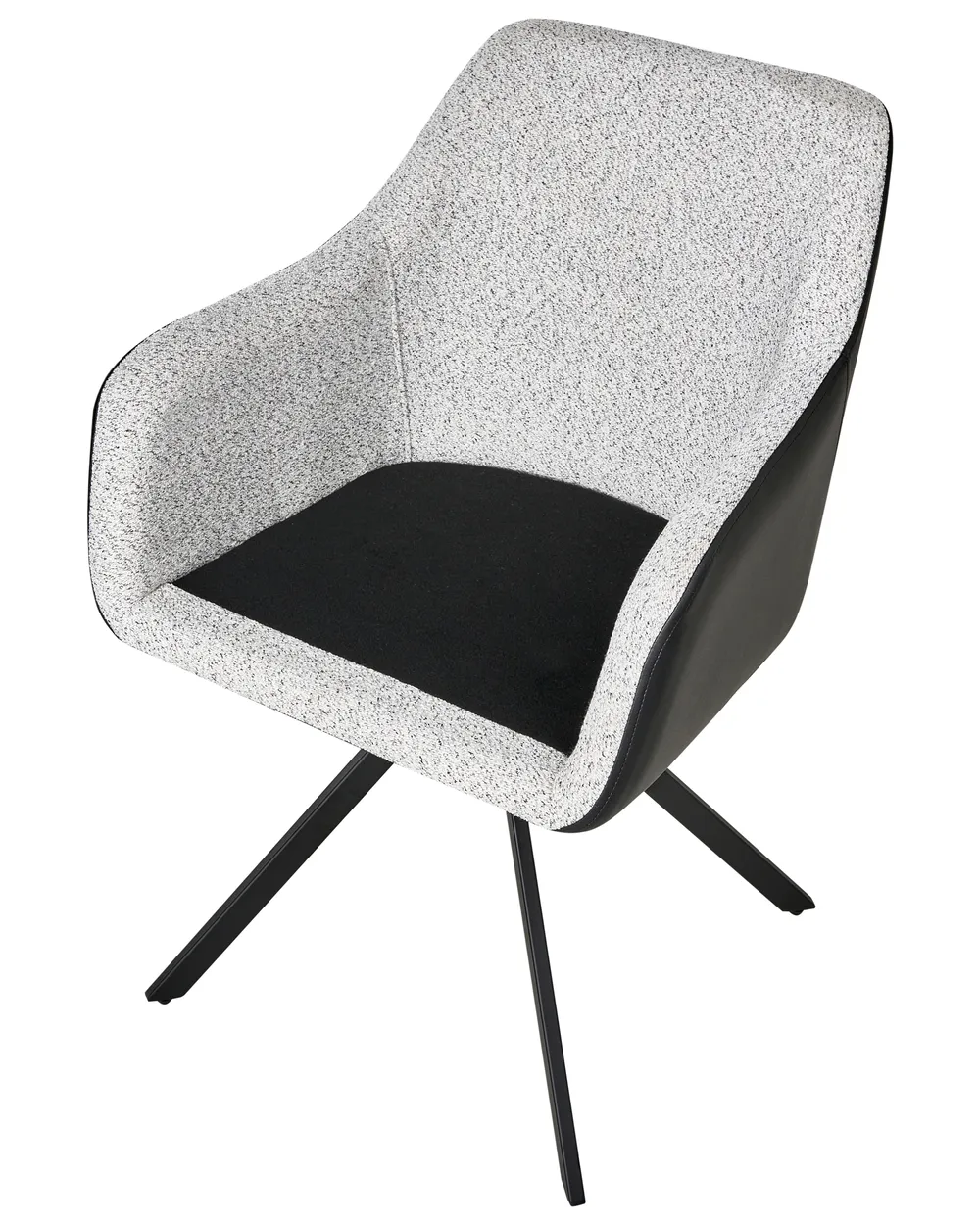 Set di 2 sedie da pranzo LITHIA Tessuto Nero/Bianco_1015777