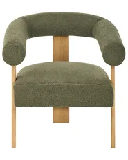 Poltrona ILBRO Bouclé Verde/Marrone chiaro_984737