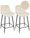 Set of 2 Boucle Bar Chairs Light Beige DUBROVNIK_928745