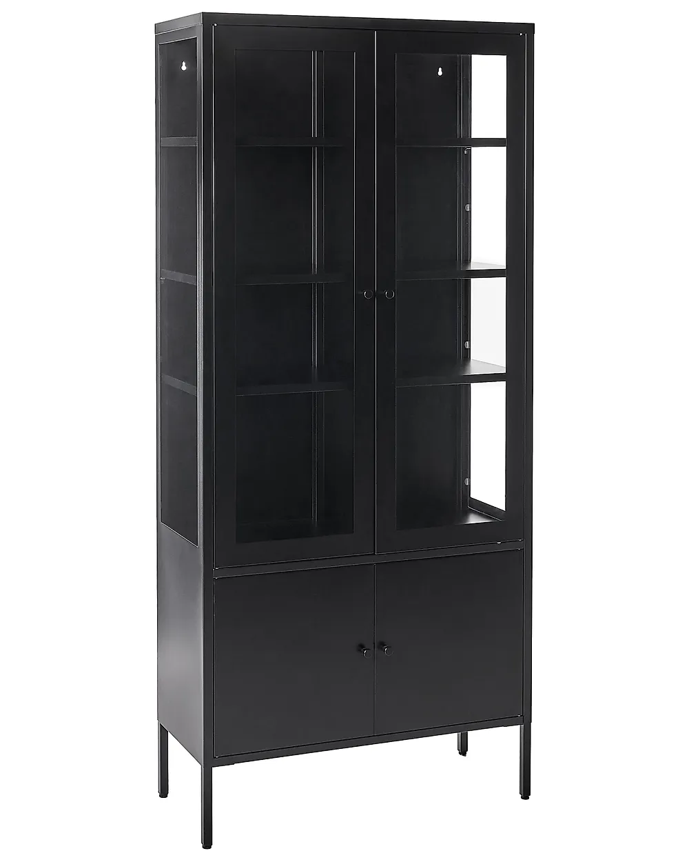 Glass Display Cabinet OXTED 80 cm Metal Black