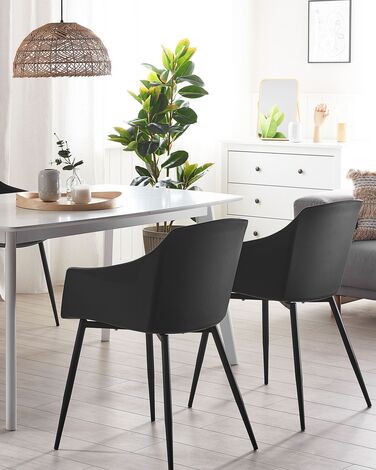 Set of 2 Dining Chairs Black FONDA