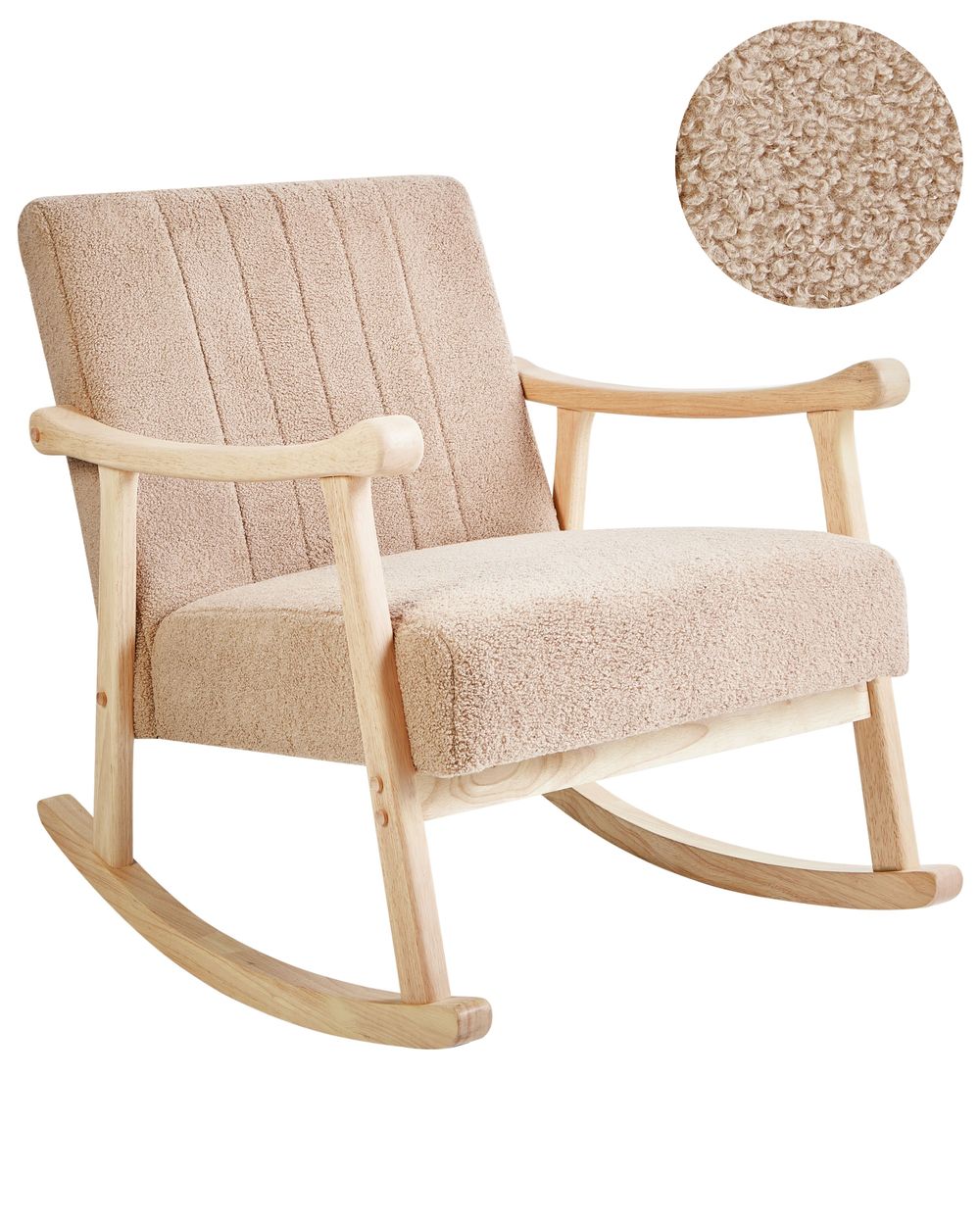 Fauteuil à bascule LEKNES Bouclé Beige