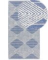 Tapete de lã creme e azul 80 x 150 cm DATCA_830994