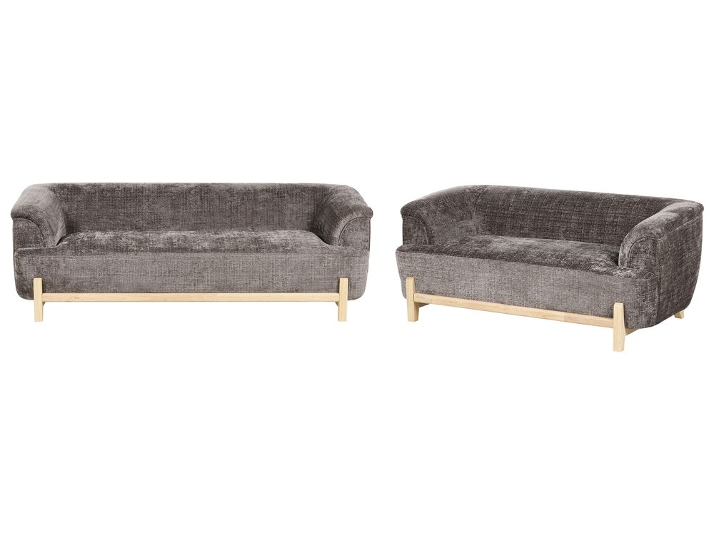 Sofa Set 5-Sitzer ALNOR Chenillegewebe Braun
