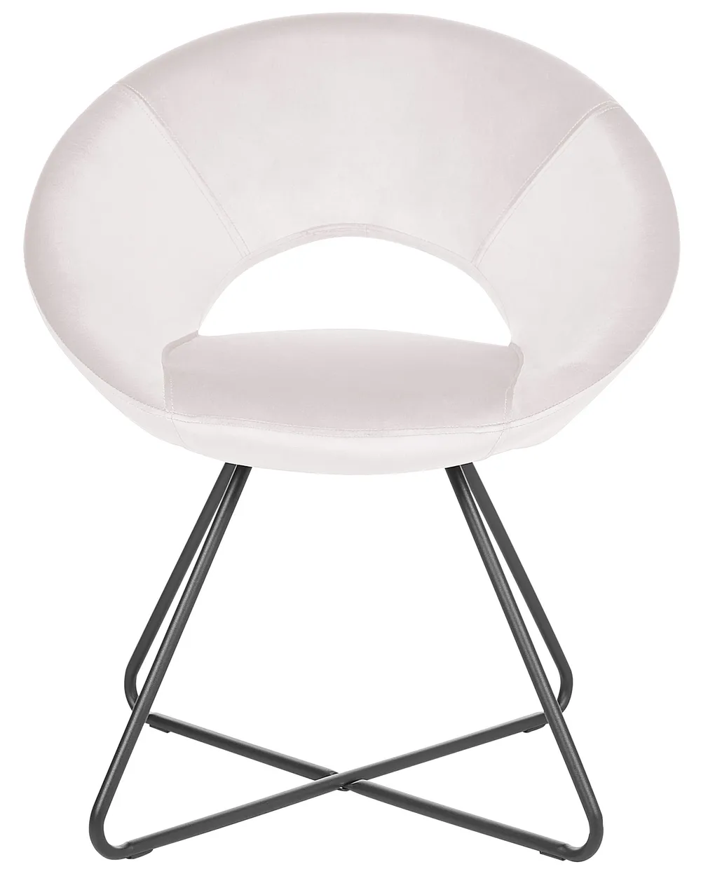 Sedia da pranzo RACHEL Velluto Bianco sporco_860873