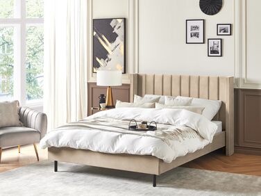 Velvet EU Double Size Bed Beige VILLETTE