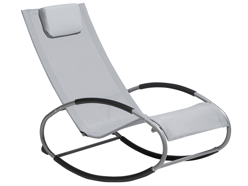 Rocking Sun Lounger Grey CAMPO Beliani.es