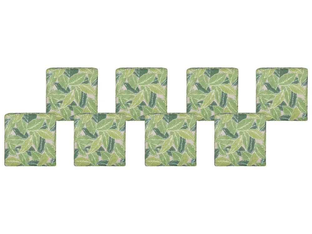 Set of 8 Garden Chair Cushions SASSARI 46 x 46 cm Light Green | Beliani ...